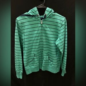 Green Striped Women's Hoodie